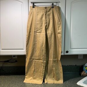 Banana Republic Factory Tan Wide-Leg Chino Pants-NWT